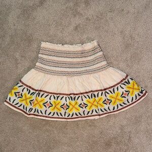 Zara Embroidered Cream Skirt